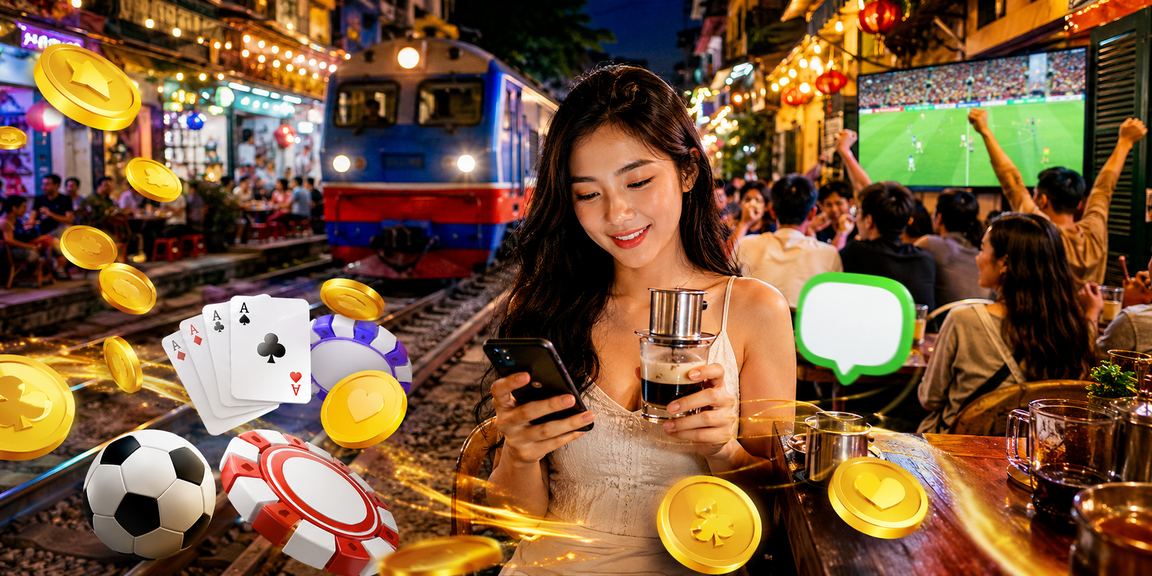 Người dùng tại Hà Nội thưởng thức cà phê và chơi bài trực tuyến trên điện thoại