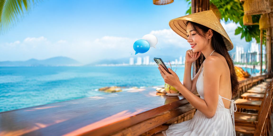 Người chơi tại Nha Trang đăng nhập casino di động với nón lá truyền thống